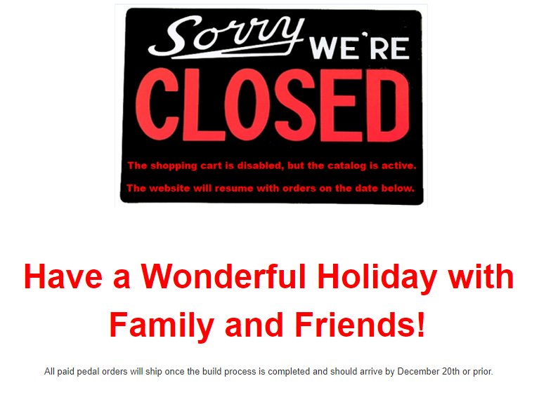 Amp Footswitch Holiday Closed Screen Capture